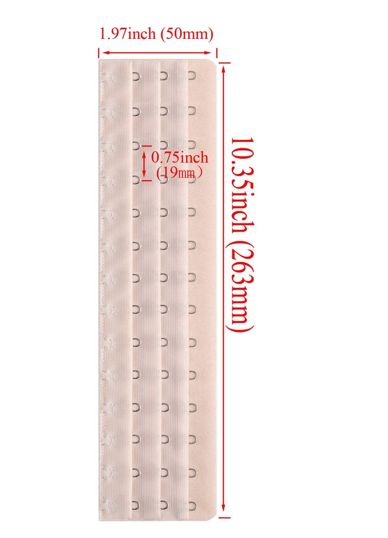 MosBug Corset Extender 14 Hooks bra extender Pack of 2 Black&Light Beige - Image 2